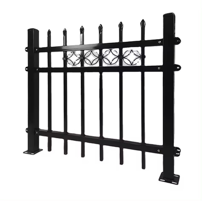 Venta caliente nuevo diseño negro revestido acero galvanizado tubular cerca de acero de 8 pies para el jardín