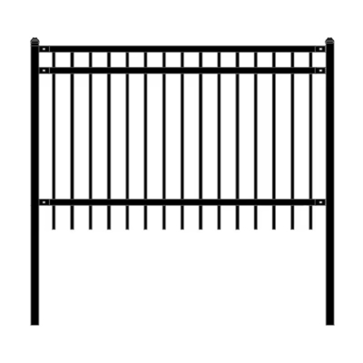Valla de seguridad al aire libre con panel de aluminio de hierro metálico guarnición tubular para el hogar jardín marco de plástico puertas de acero de entrada