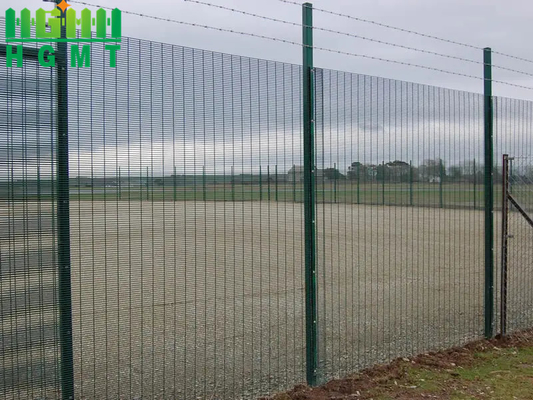 Alta visibilidad Vista despejada de la cerca de seguridad del aeropuerto galvanizado 358 paneles para la seguridad y la fábrica de la prisión antiascensión