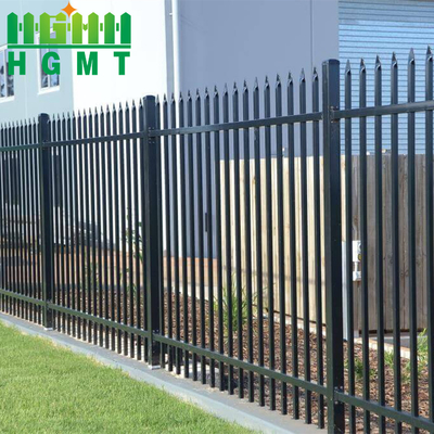 Cercas de jardín de acero tubular Cercas de acero de zinc moderno Cercas metálicas de acero negro galvanizado 6x8 de seguridad de hierro forjado panel de cercas de acero plano