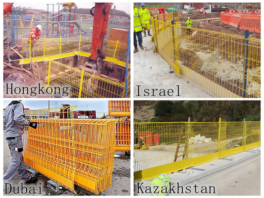 Barrera de protección de borde resistente al impacto con riel medio reforzado